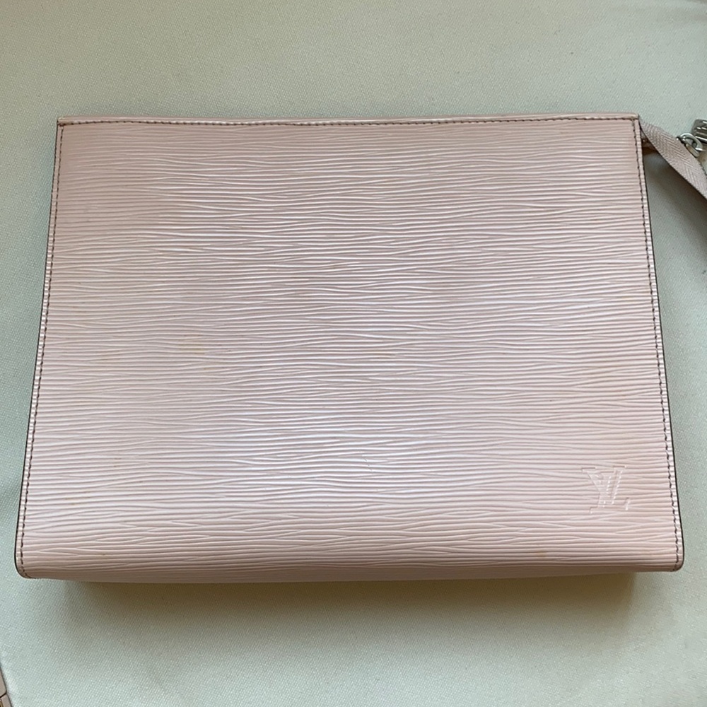 LV logo epi ballerina pink toiletry zipper pouch